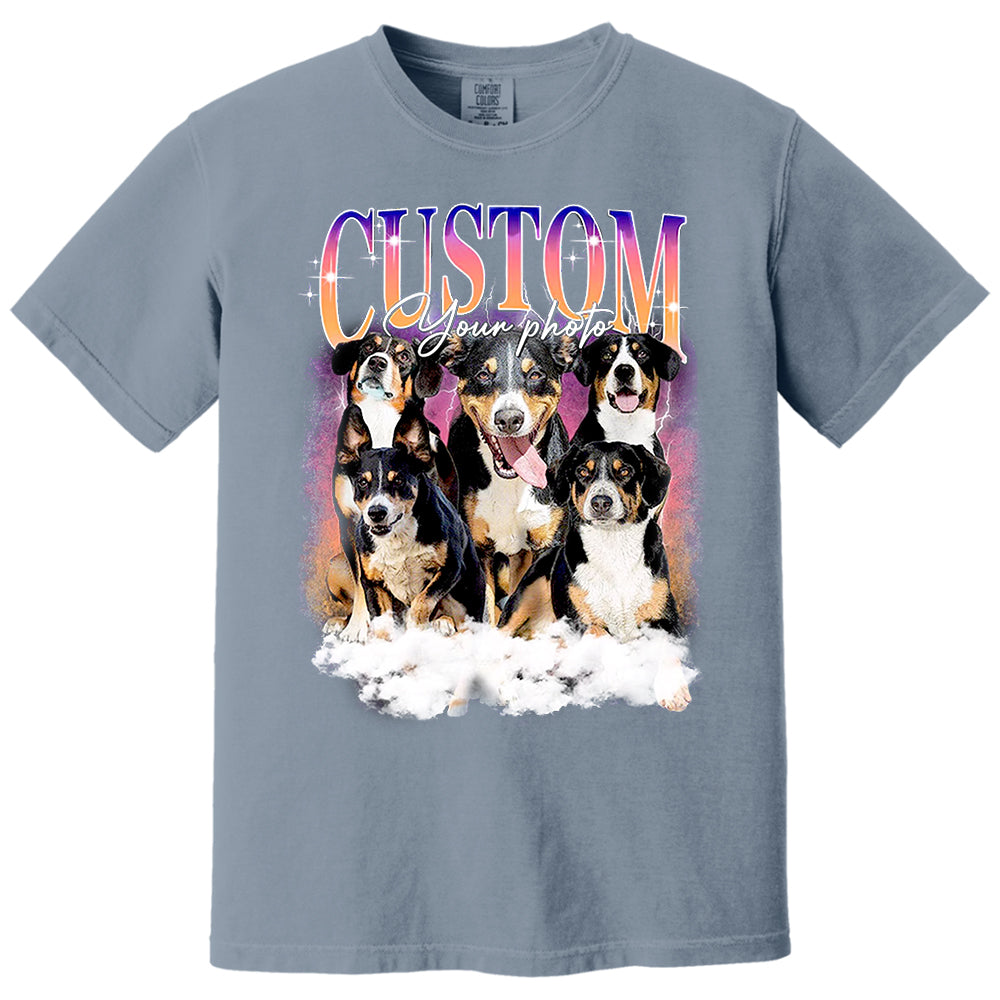 Custom Dog Vintage Washed Shirt Custom Dog Bootleg Rap Tee