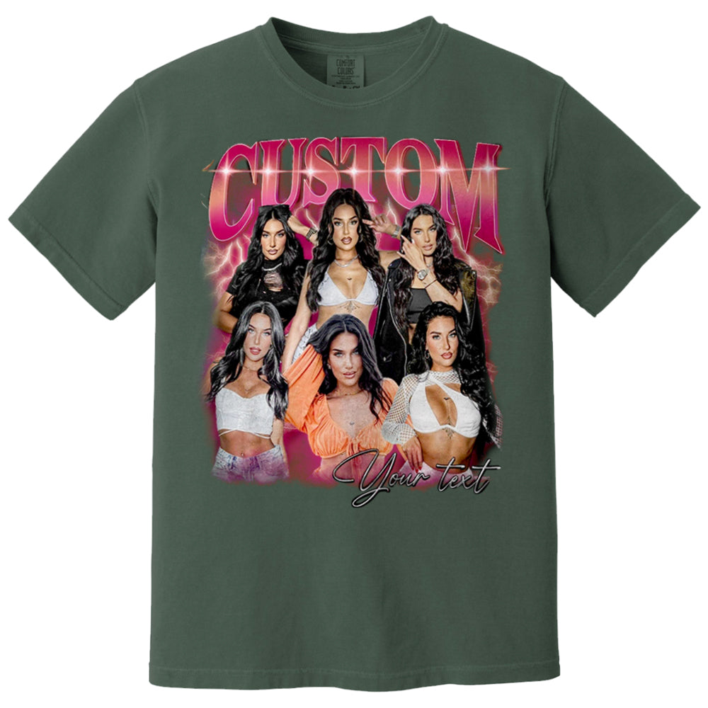 Custom Vintage Bootleg Rap Photo Tee Personalized Unisex T-shirt Gift for Girlfriend & Boyfriend