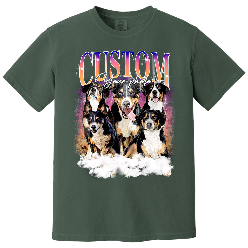 Custom Dog Vintage Washed Shirt Custom Dog Bootleg Rap Tee
