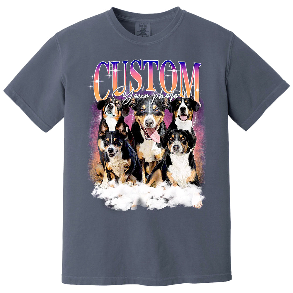 Custom Dog Vintage Washed Shirt Custom Dog Bootleg Rap Tee