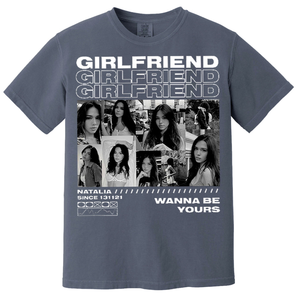 Custom Girlfriend T-Shirt with Face Photo Personalized Vintage Bootleg Rap Tee