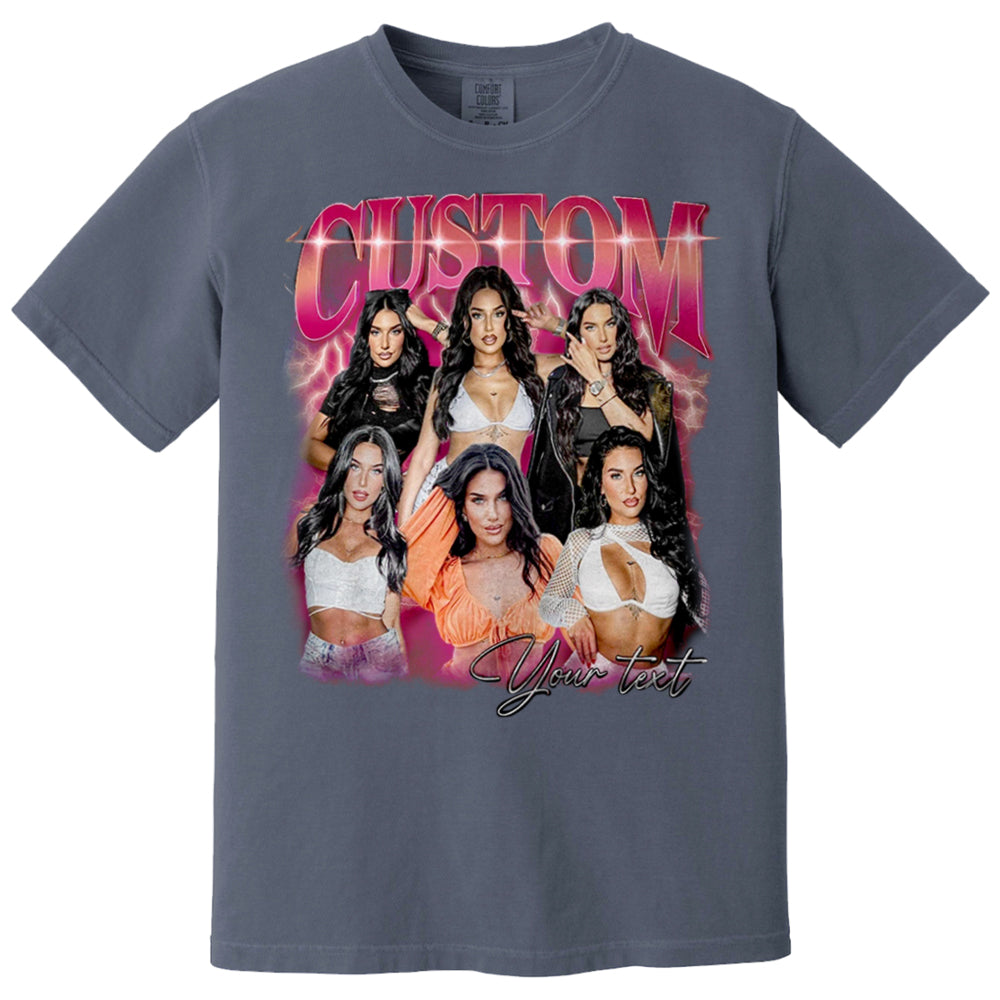 Custom Vintage Bootleg Rap Photo Tee Personalized Unisex T-shirt Gift for Girlfriend & Boyfriend