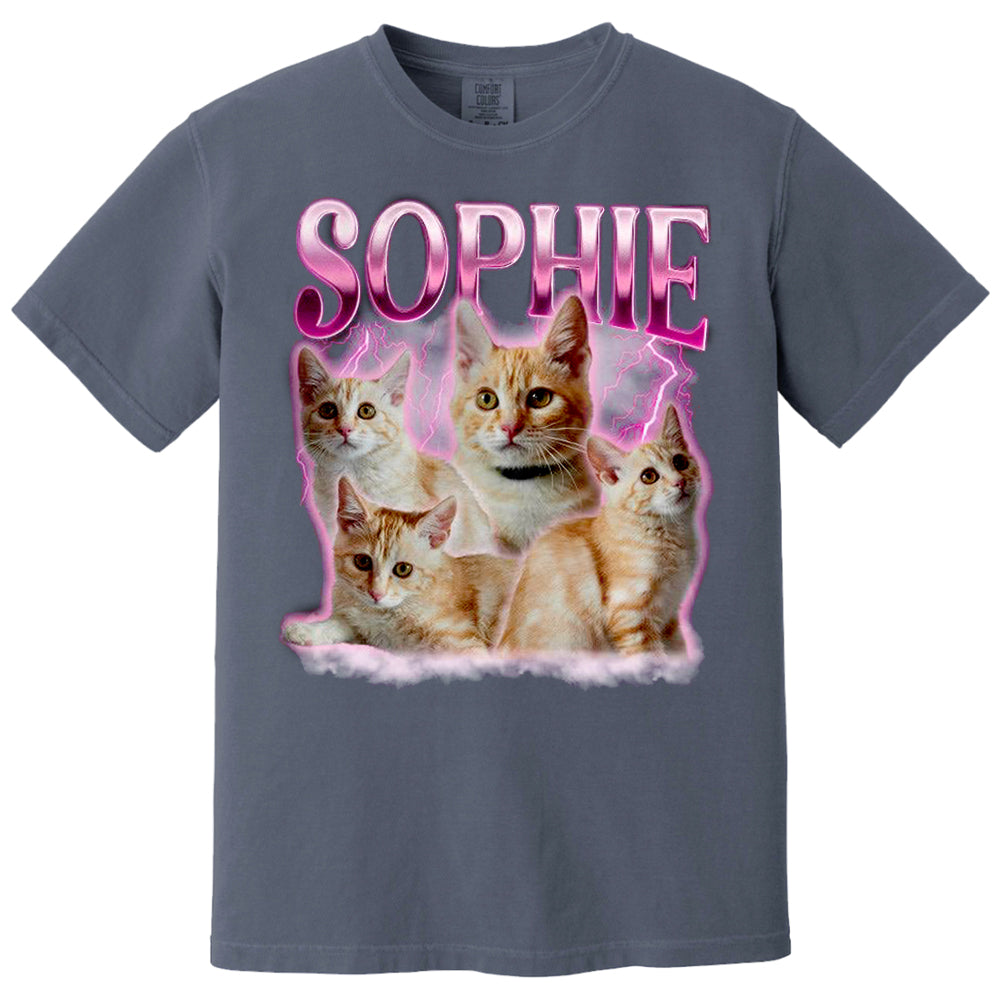 Live Preview Custom Your Pets Tee, Retro Vintage Portrait Bootleg Shirt