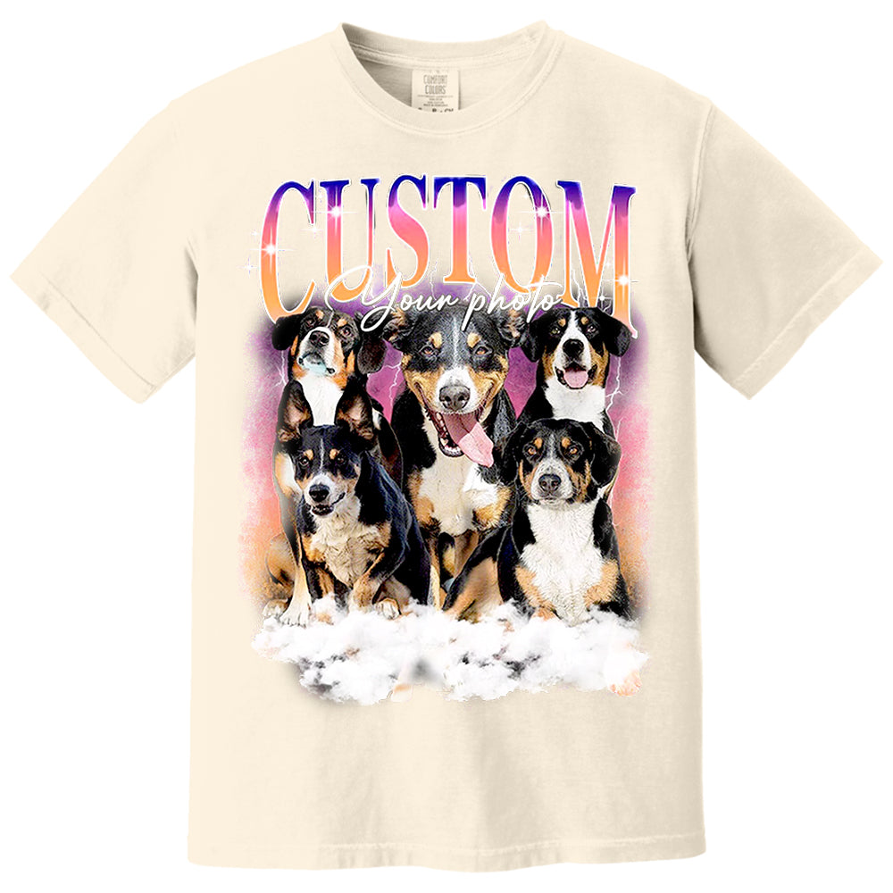 Custom Dog Vintage Washed Shirt Custom Dog Bootleg Rap Tee