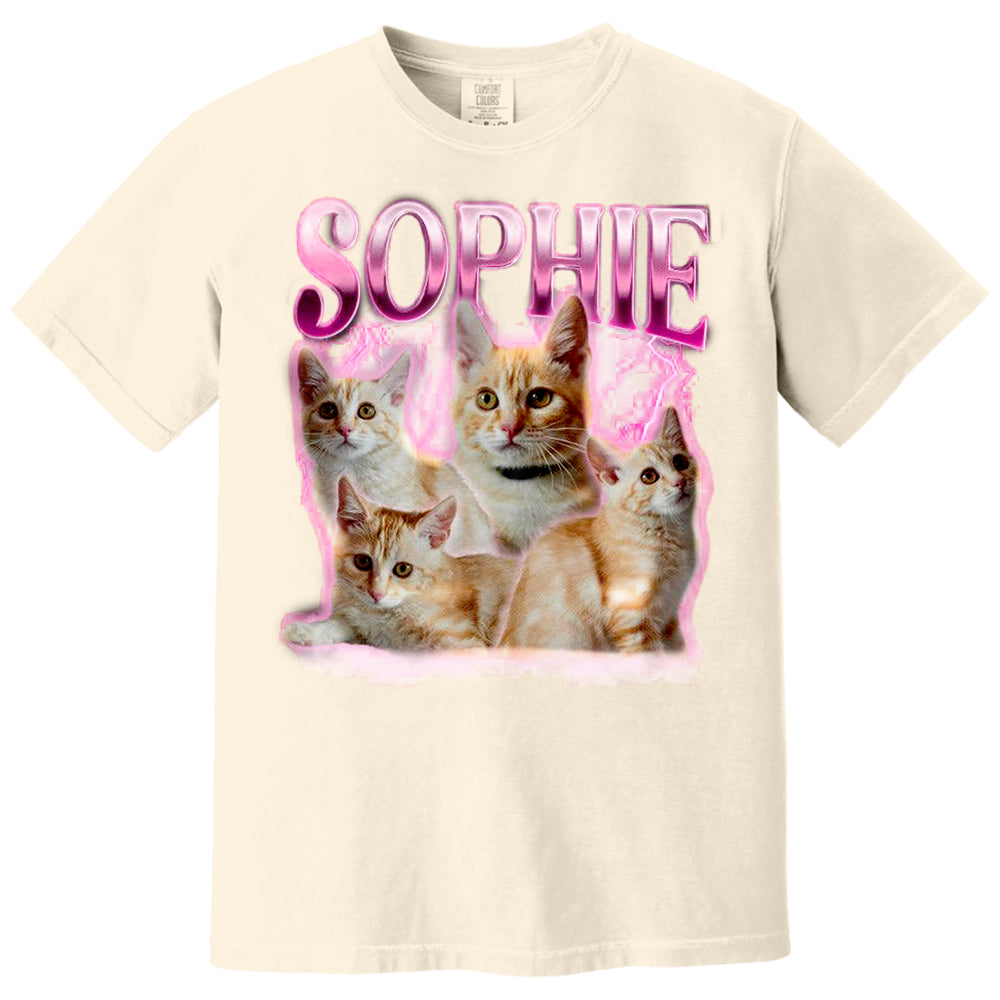 Live Preview Custom Your Pets Tee, Retro Vintage Portrait Bootleg Shirt