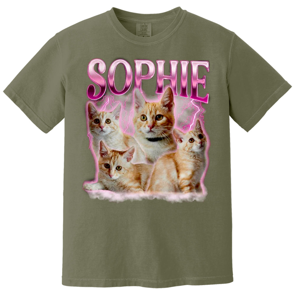 Live Preview Custom Your Pets Tee, Retro Vintage Portrait Bootleg Shirt