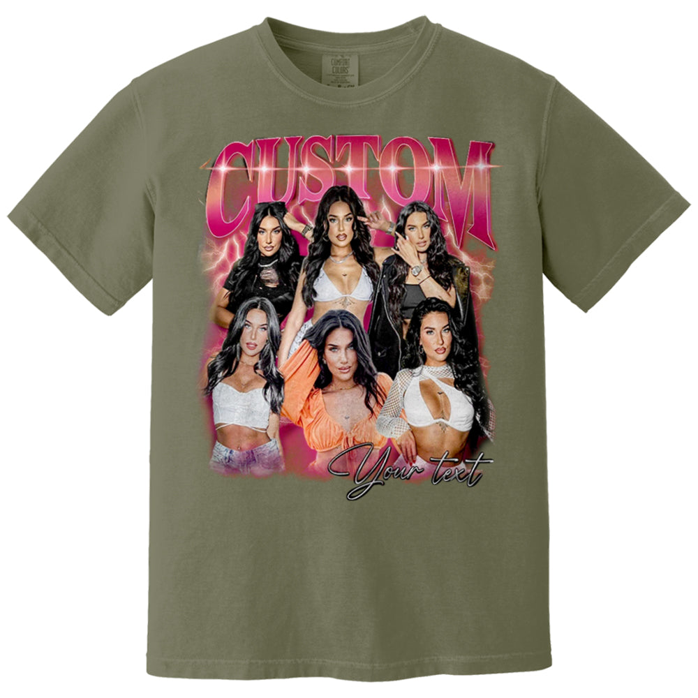 Custom Vintage Bootleg Rap Photo Tee Personalized Unisex T-shirt Gift for Girlfriend & Boyfriend