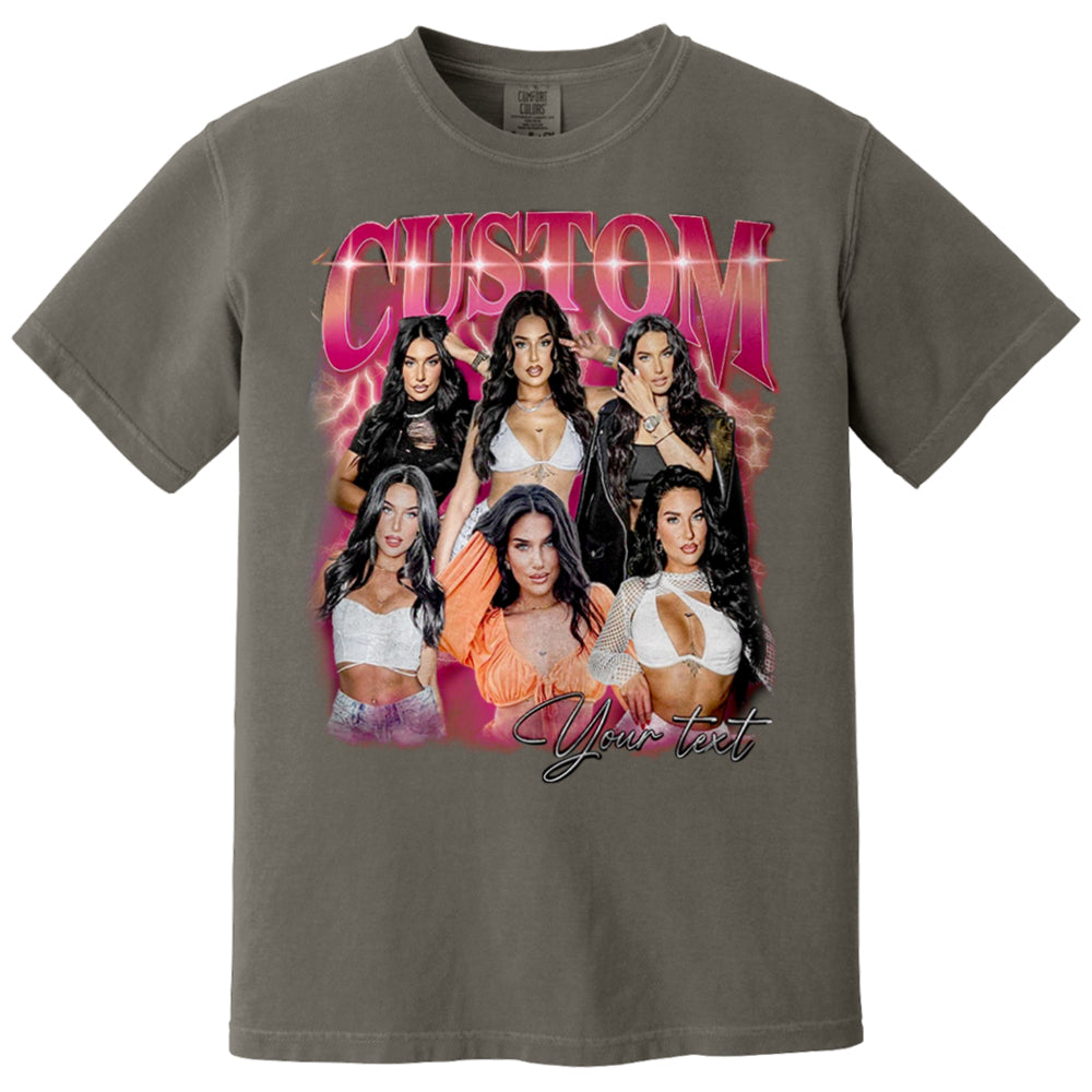 Custom Vintage Bootleg Rap Photo Tee Personalized Unisex T-shirt Gift for Girlfriend & Boyfriend