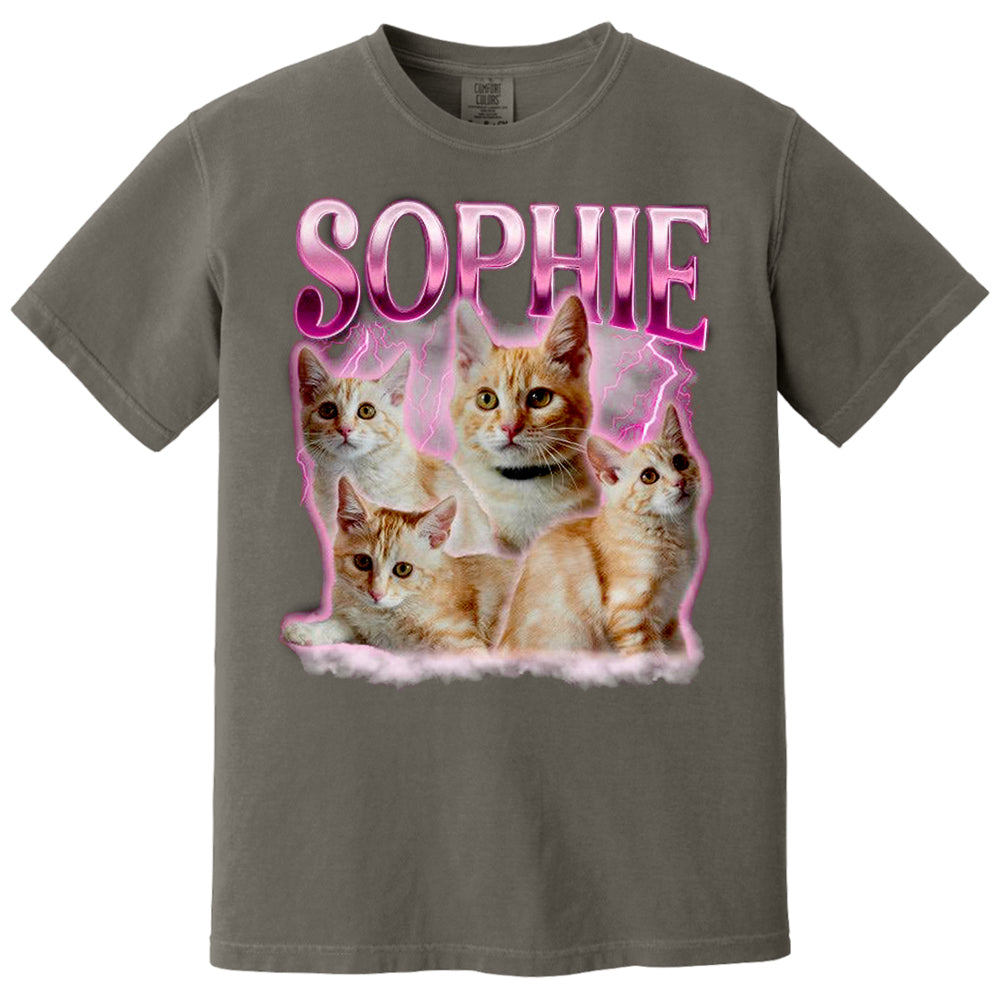 Live Preview Custom Your Pets Tee, Retro Vintage Portrait Bootleg Shirt