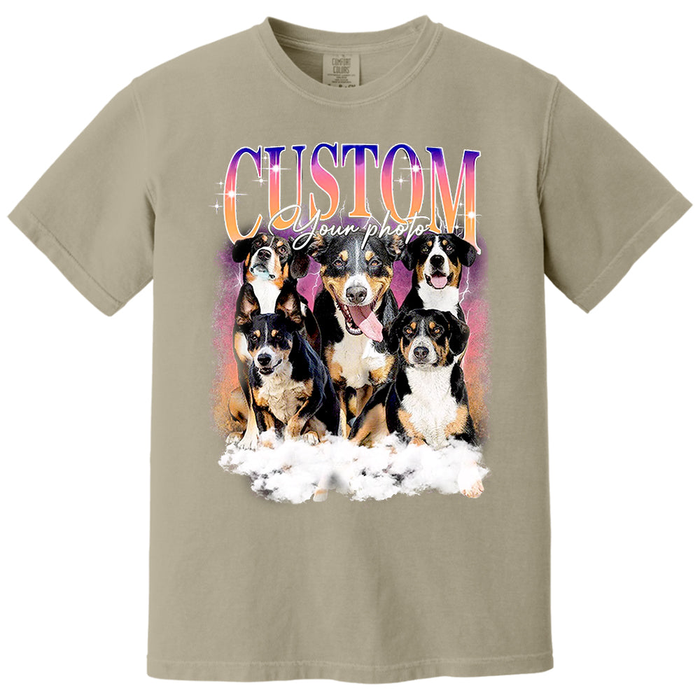 Custom Dog Vintage Washed Shirt Custom Dog Bootleg Rap Tee