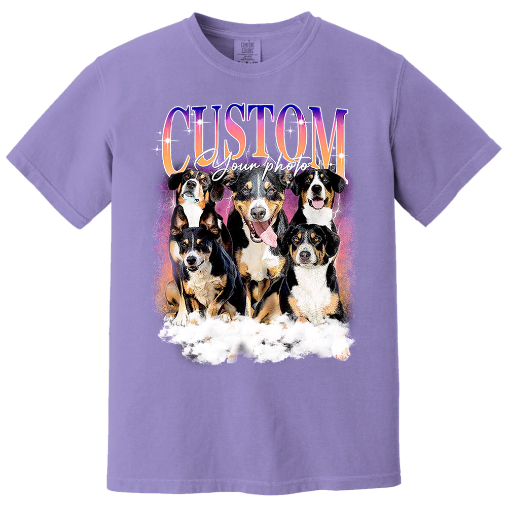 Custom Dog Vintage Washed Shirt Custom Dog Bootleg Rap Tee
