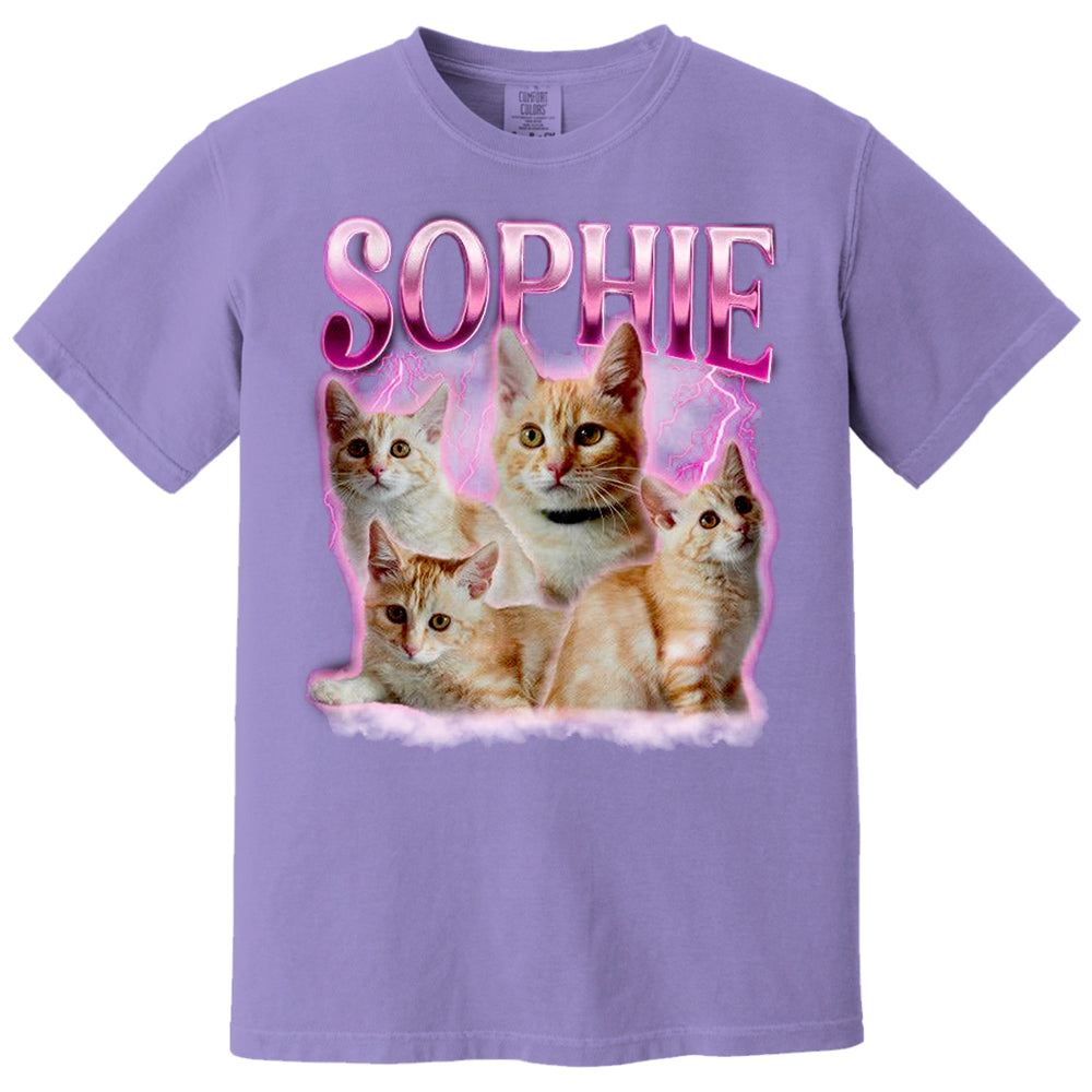 Live Preview Custom Your Pets Tee, Retro Vintage Portrait Bootleg Shirt