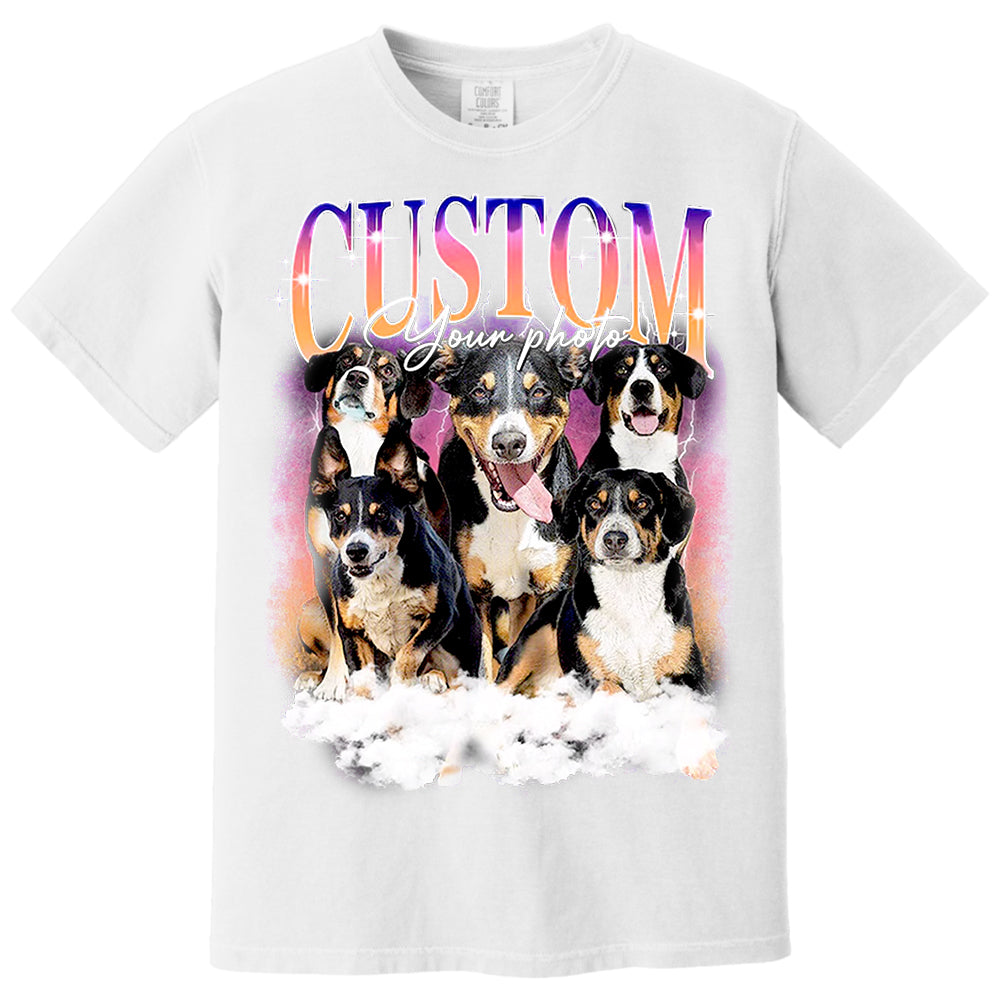 Custom Dog Vintage Washed Shirt Custom Dog Bootleg Rap Tee
