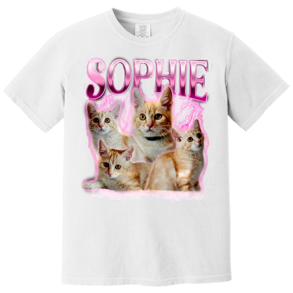 Live Preview Custom Your Pets Tee, Retro Vintage Portrait Bootleg Shirt