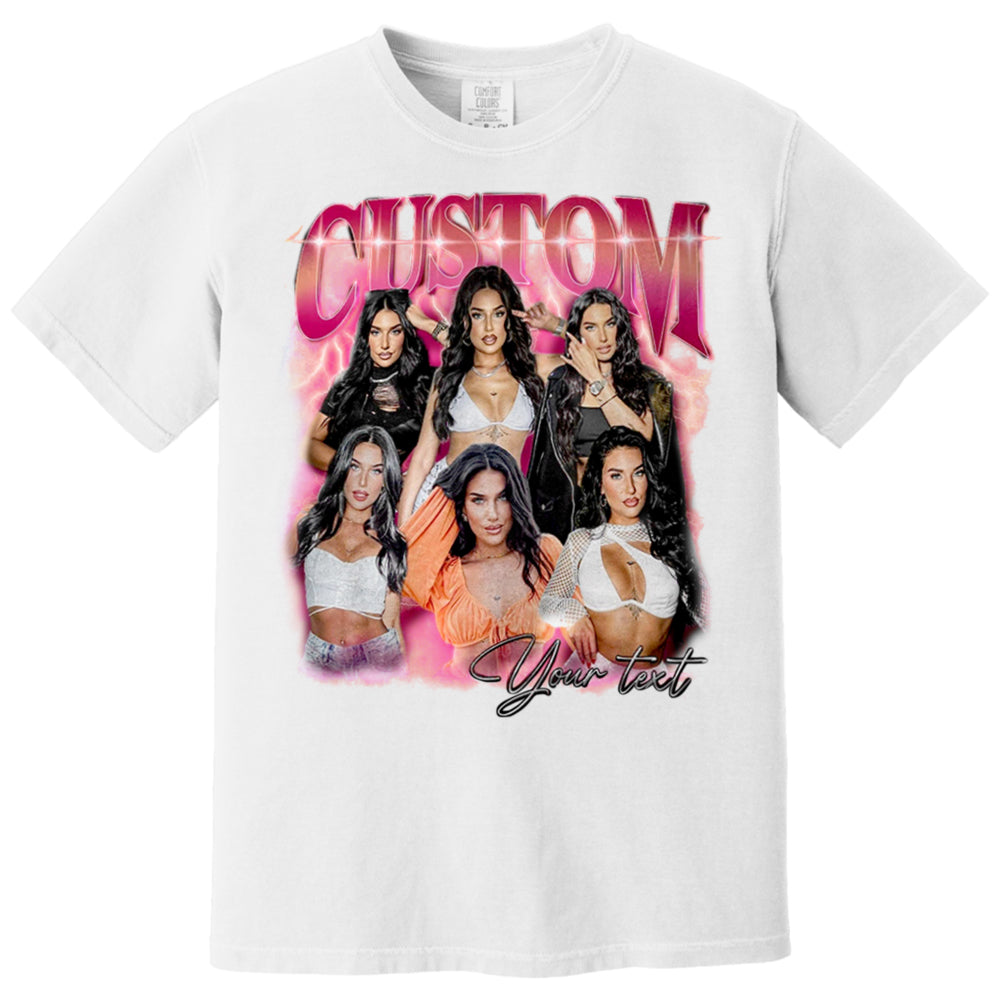 Custom Vintage Bootleg Rap Photo Tee Personalized Unisex T-shirt Gift for Girlfriend & Boyfriend