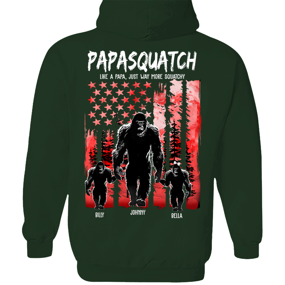 Papasquatch Like A Grandpa Just Way More Squatchy - Personalized Bigfoot Shirt Gift For Dad & Grandpa