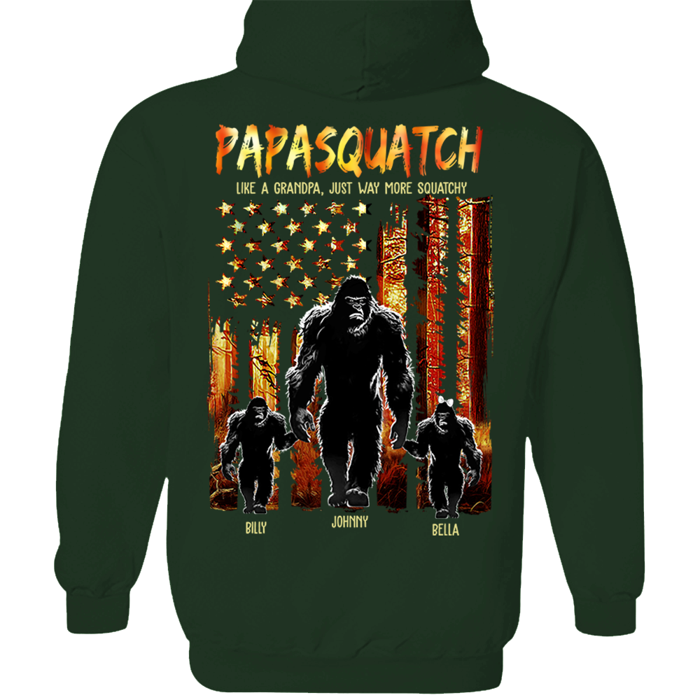 Papasquatch Like A Grandpa Just Way More Squatchy - Personalized Bigfoot Shirt Gift For Dad & Grandpa Vr4