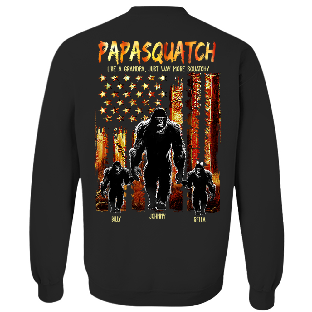 Papasquatch Like A Grandpa Just Way More Squatchy - Personalized Bigfoot Shirt Gift For Dad & Grandpa Vr4