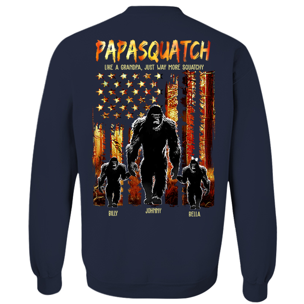 Papasquatch Like A Grandpa Just Way More Squatchy - Personalized Bigfoot Shirt Gift For Dad & Grandpa Vr4