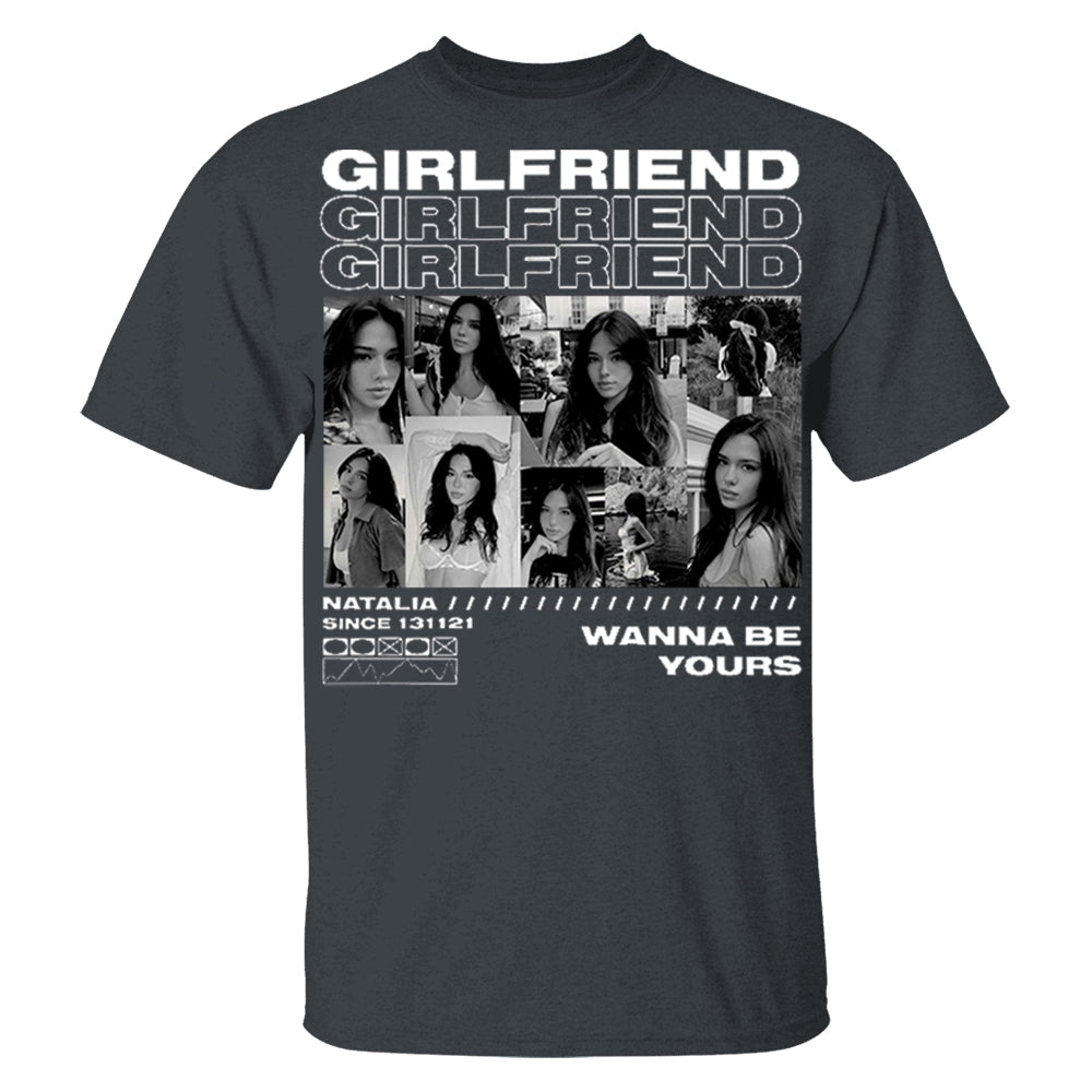 Custom Girlfriend T-Shirt with Face Photo Personalized Vintage Bootleg Rap Tee
