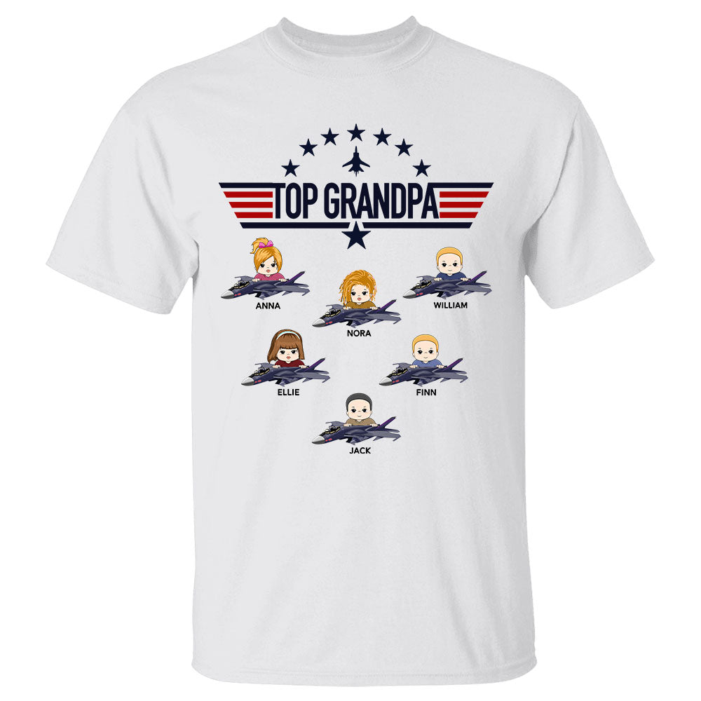 Top Gun Top Dad Personalized T-Shirt For Father Grandpa