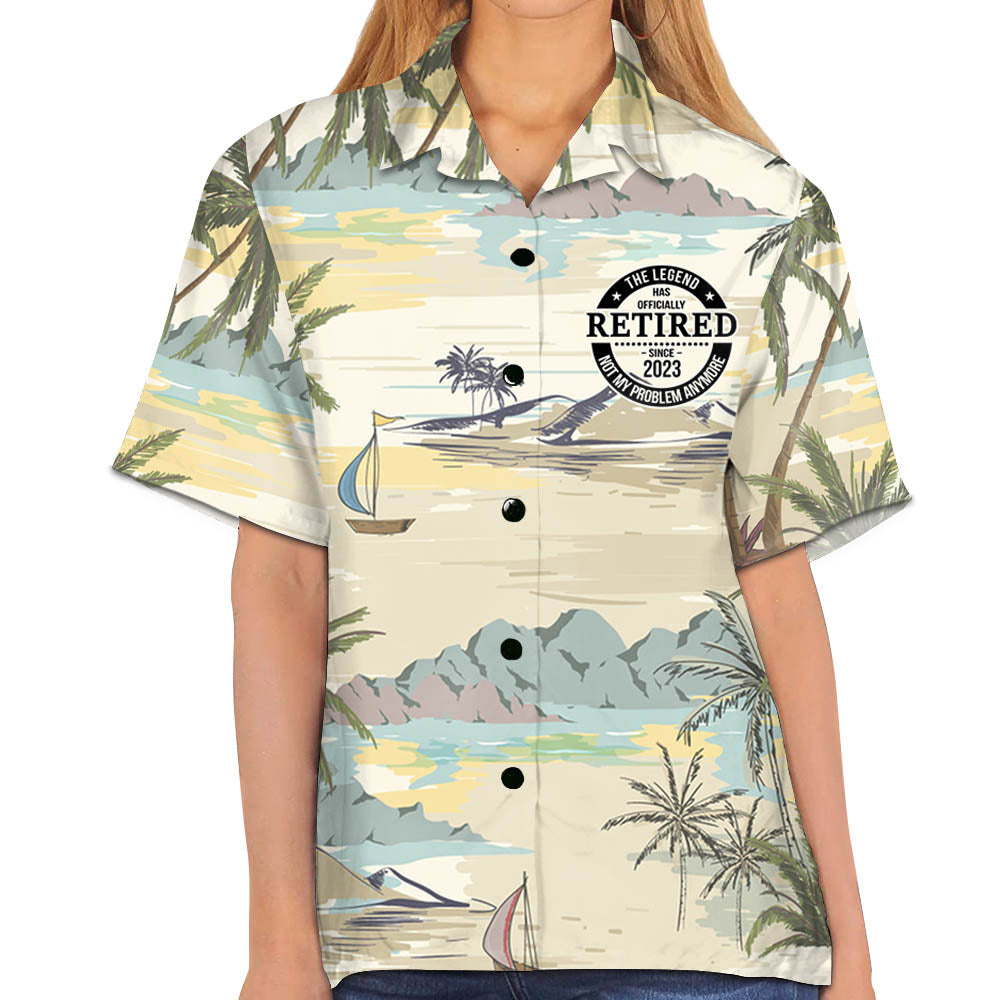 The Legend Has Retired Not My Problem Any More Personalized Hawaiian Shirt For Grandpa