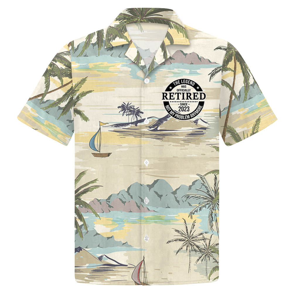 The Legend Has Retired Not My Problem Any More Personalized Hawaiian Shirt For Grandpa