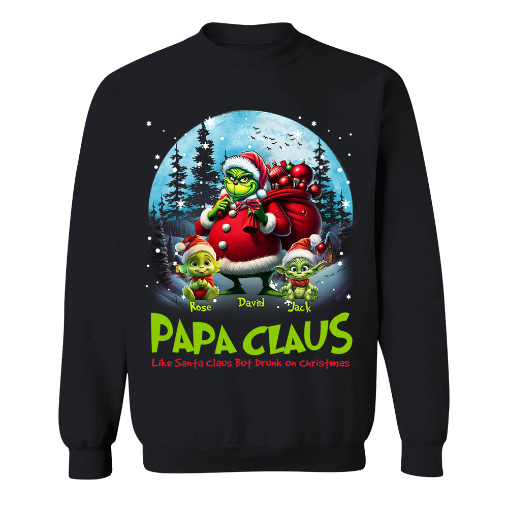 Papa Clause Like Santa Claus But Drunk On Christmas Personalized Shirt For Grandpa Nh00