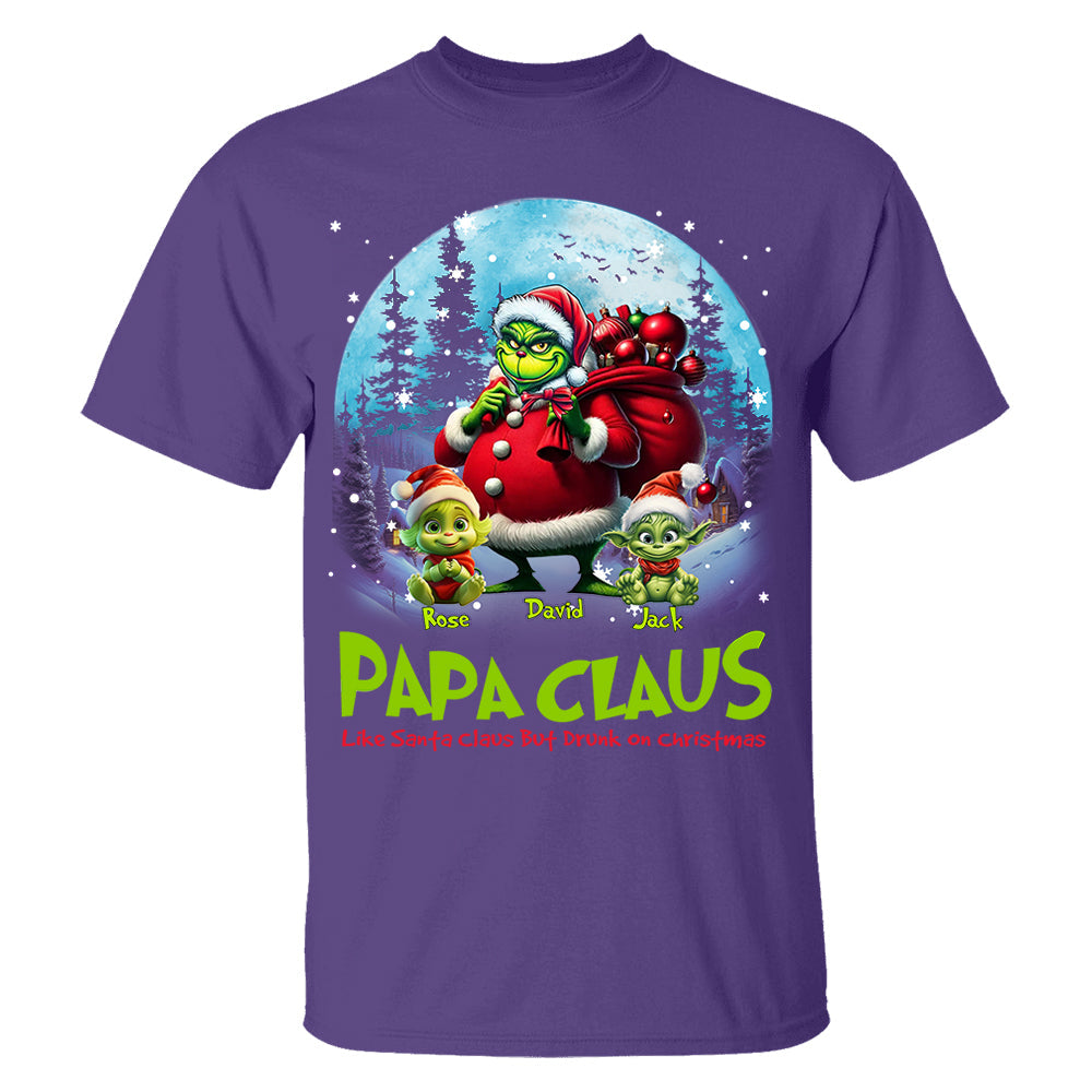 Papa Clause Like Santa Claus But Drunk On Christmas Personalized Shirt For Grandpa Nh00