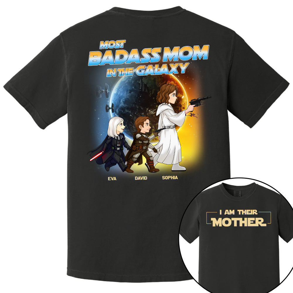 Most Badass Mom In The Galaxy - Personalized Shirt For Mom Grandma NA04 Pt99