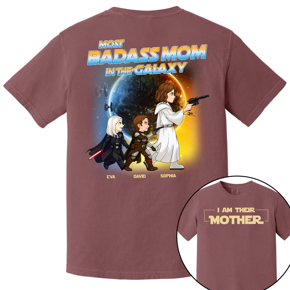 Most Badass Mom In The Galaxy - Personalized Shirt For Mom Grandma NA04 Pt99