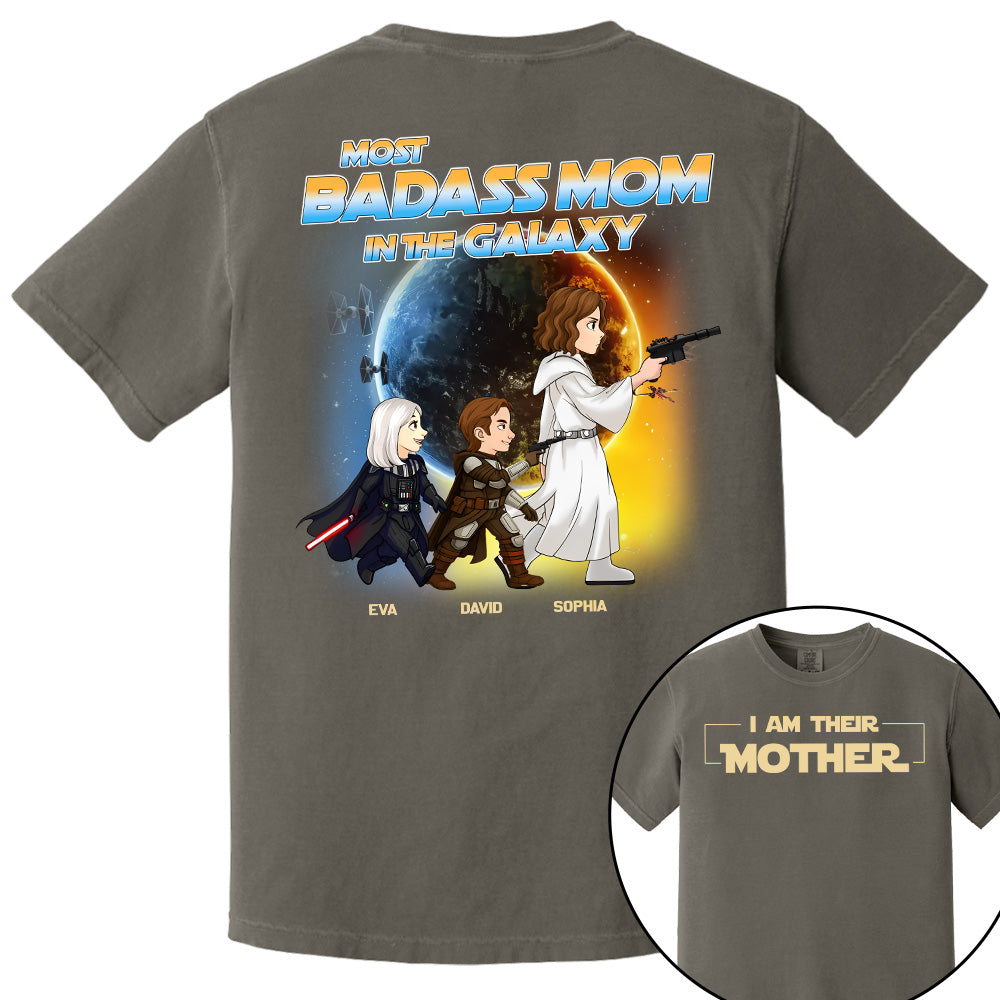 Most Badass Mom In The Galaxy - Personalized Shirt For Mom Grandma NA04 Pt99