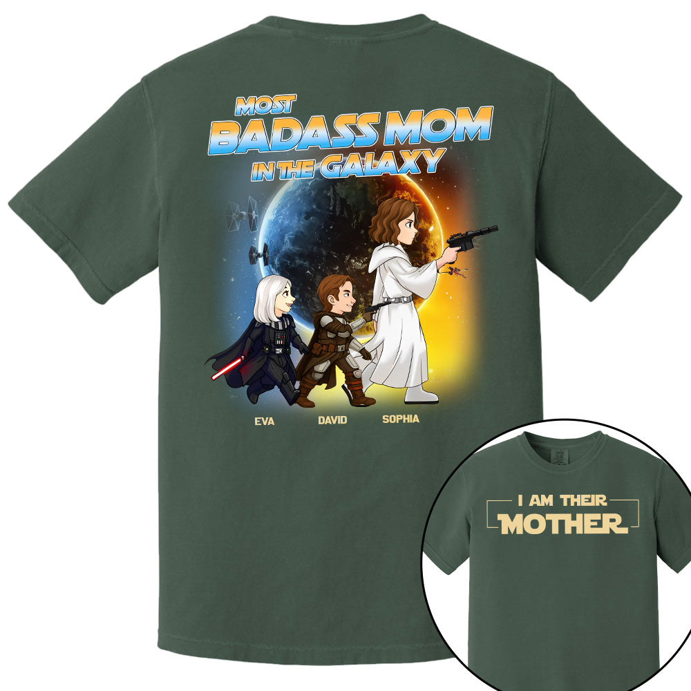 Most Badass Mom In The Galaxy - Personalized Shirt For Mom Grandma NA04 Pt99