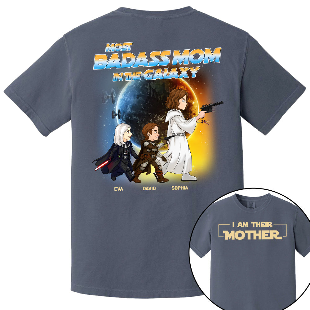 Most Badass Mom In The Galaxy - Personalized Shirt For Mom Grandma NA04 Pt99