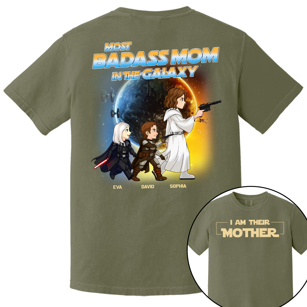Most Badass Mom In The Galaxy - Personalized Shirt For Mom Grandma NA04 Pt99