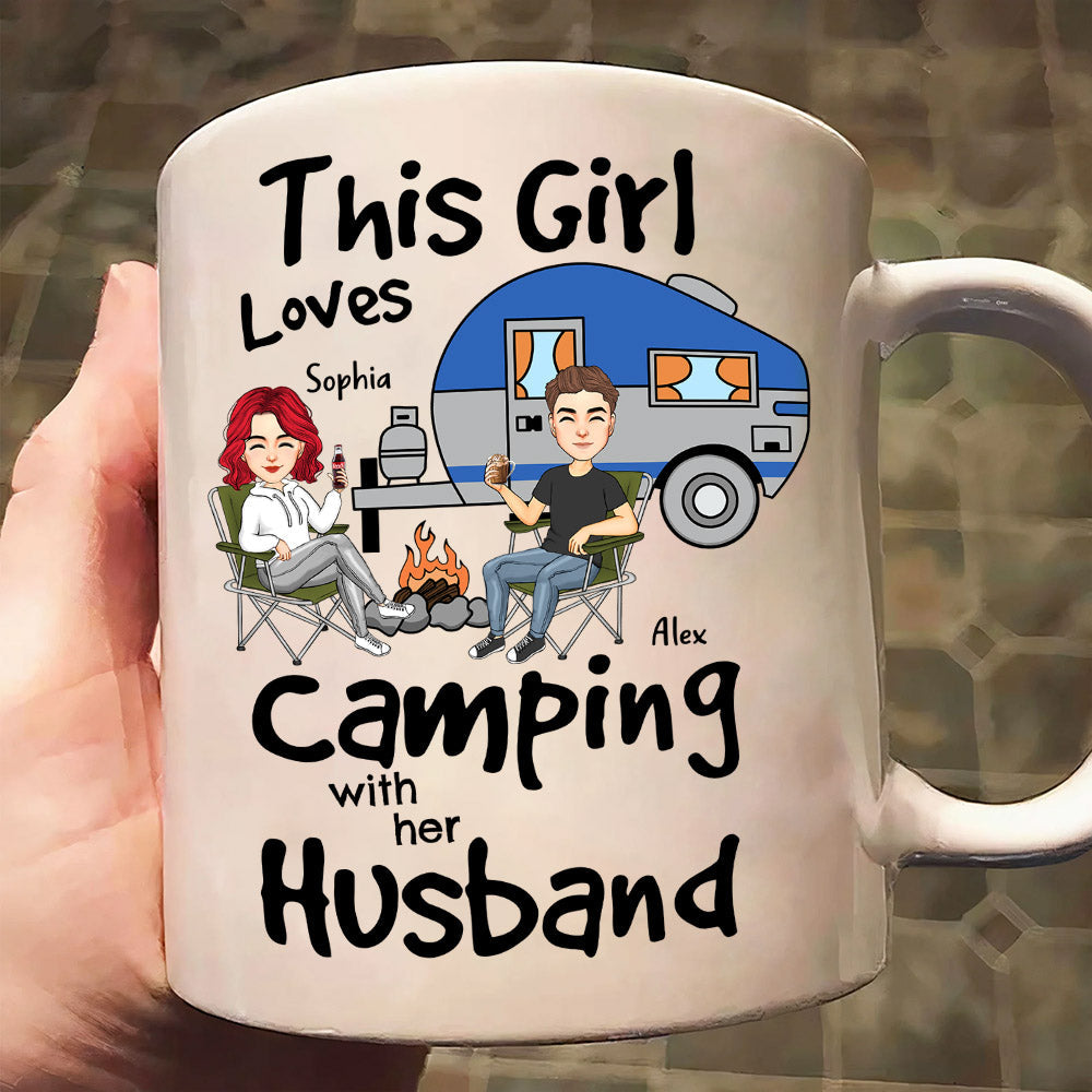 This Girl Loves Camping With Her Husband - Personalized Mug For Camping Couple Tm01