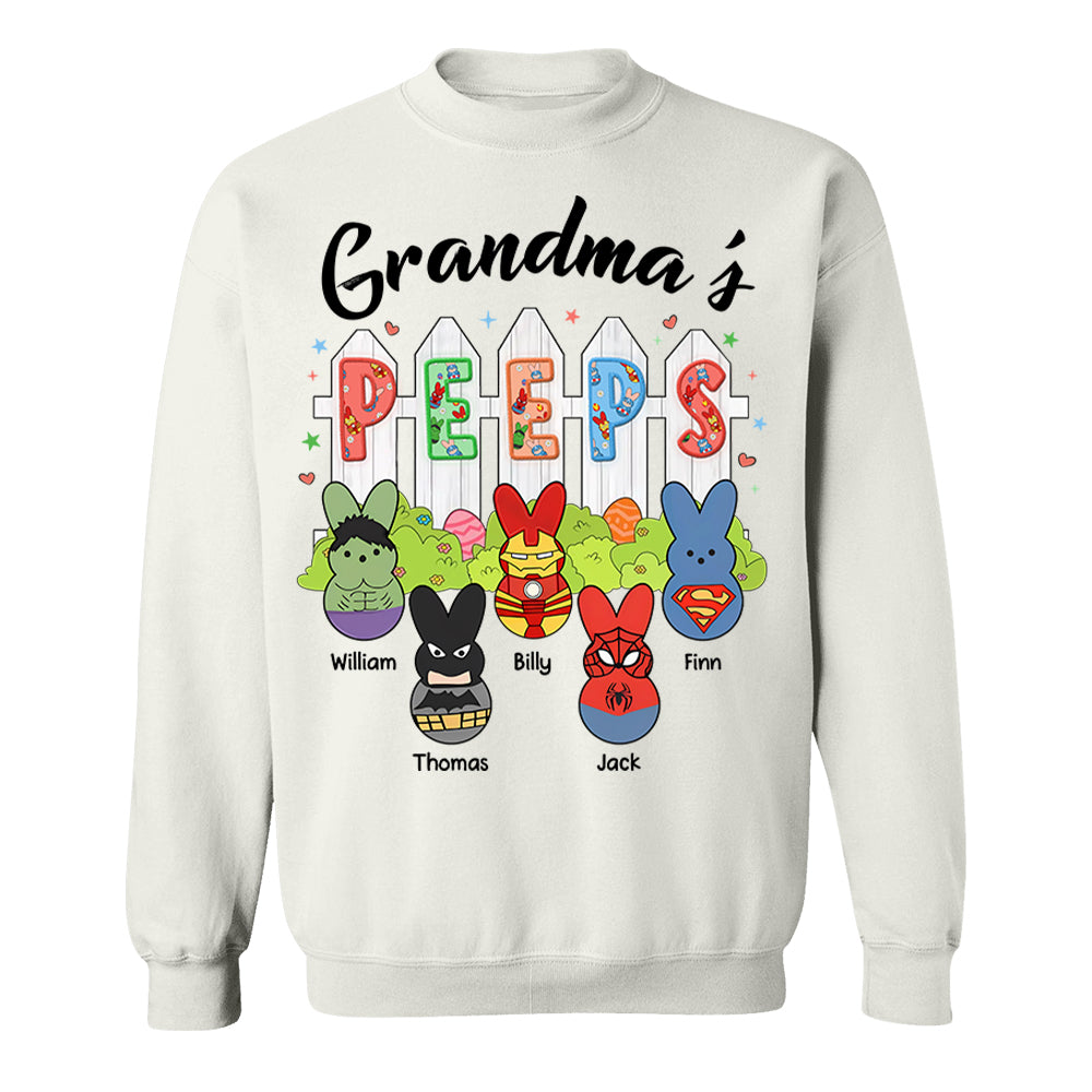 Personalized Grandma Peeps Easter Shirt, Custom Gift For Nickname and Kids Names T1807 Li29