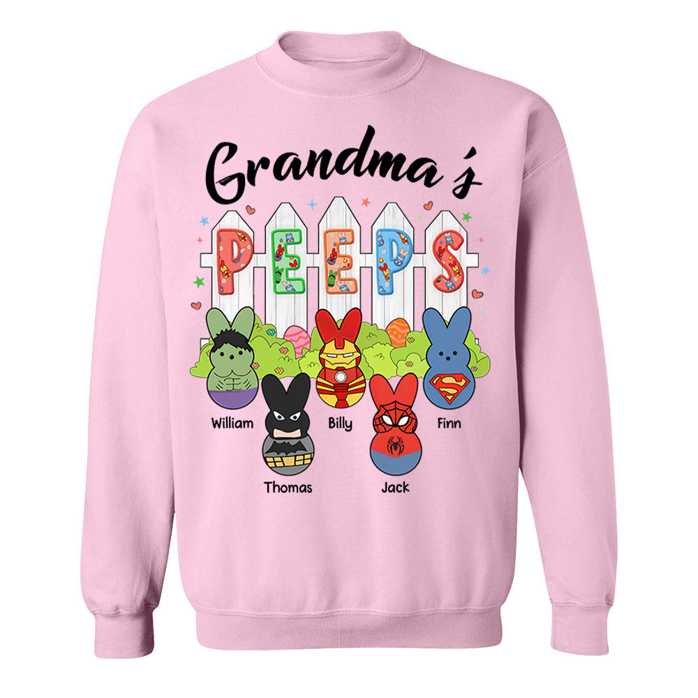 Personalized Grandma Peeps Easter Shirt, Custom Gift For Nickname and Kids Names T1807 Li29