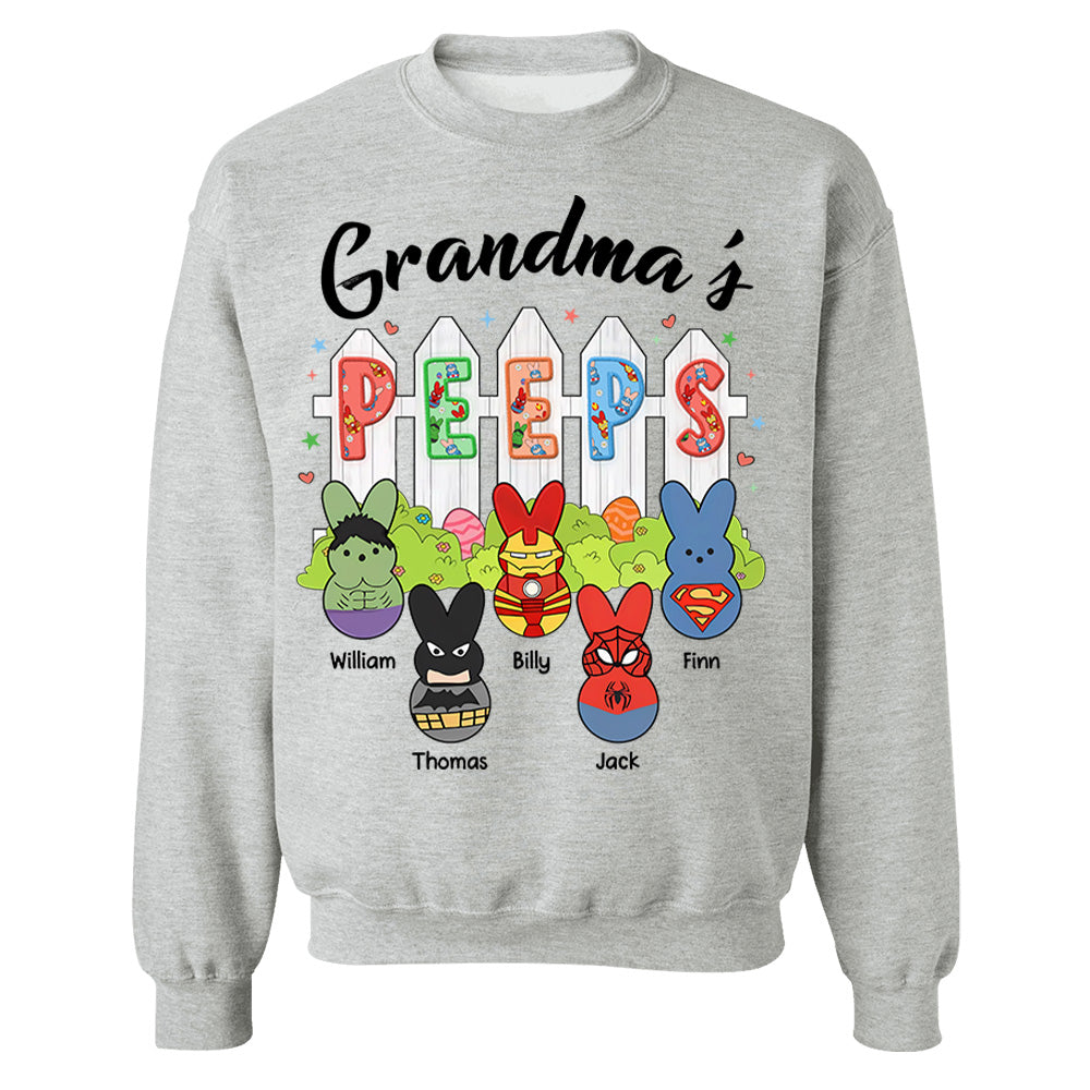 Personalized Grandma Peeps Easter Shirt, Custom Gift For Nickname and Kids Names T1807 Li29