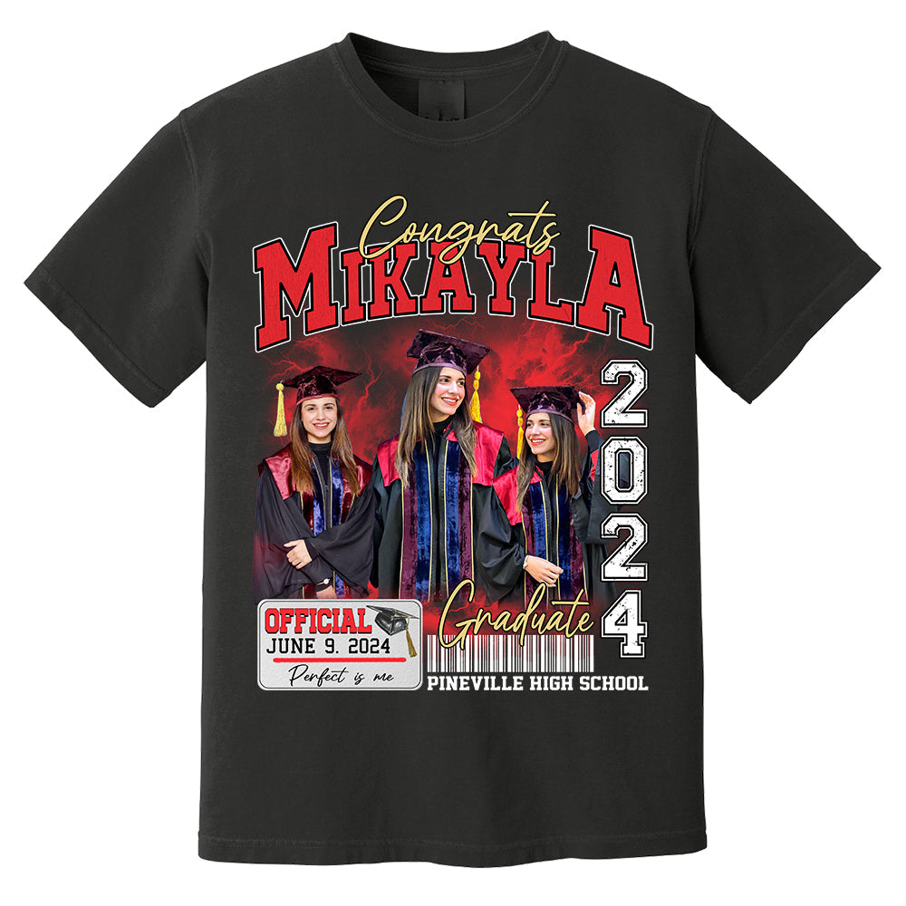 Congratulation Graduation Bootleg Shirt - Custom Photo Graduation Bootleg Shirt