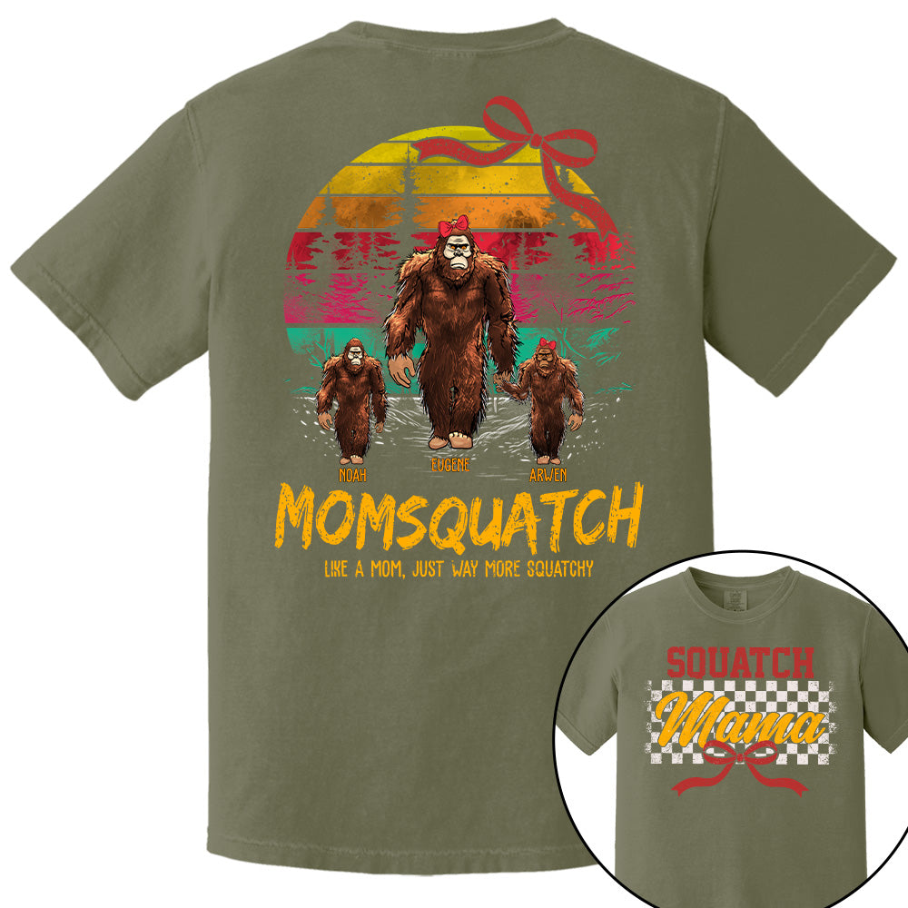 Mamasquatch, Like A Grandma, Just Way More Squatchy - Custom Nickname and Kid - Personalized Vintage Shirt T1807 Pt99