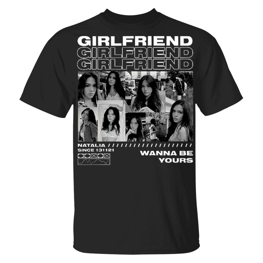 Custom Girlfriend T-Shirt with Face Photo Personalized Vintage Bootleg Rap Tee