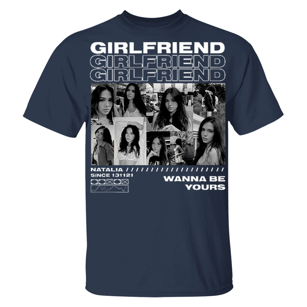 Custom Girlfriend T-Shirt with Face Photo Personalized Vintage Bootleg Rap Tee