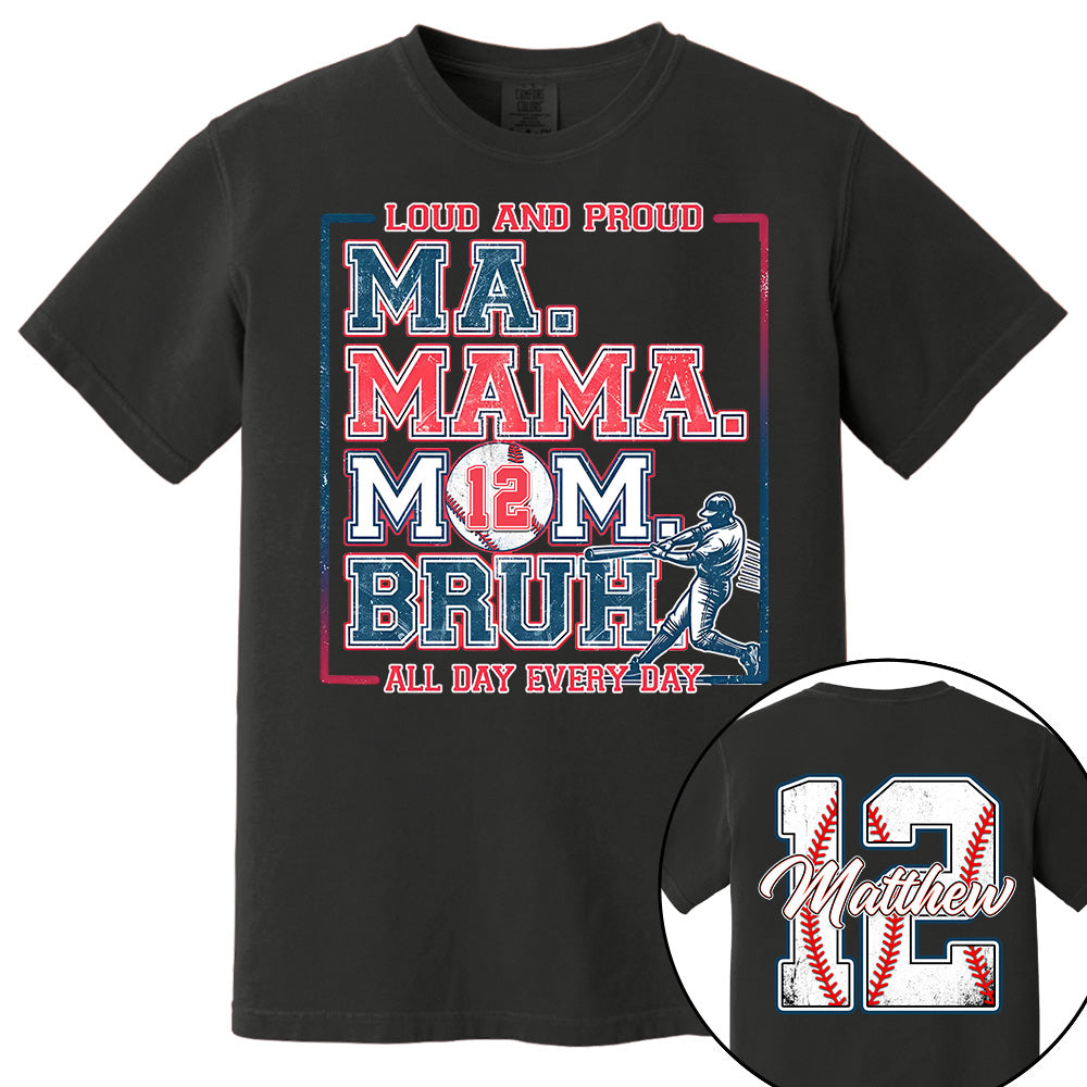 Personalized Baseball Mom Bruh Shirt, Mother's Day Gift, Baseball Season Shirt A2110 Li29