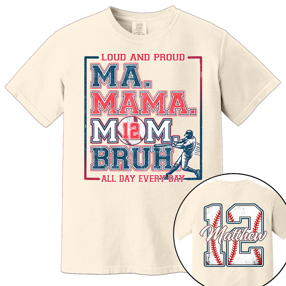 Personalized Baseball Mom Bruh Shirt, Mother's Day Gift, Baseball Season Shirt A2110 Li29