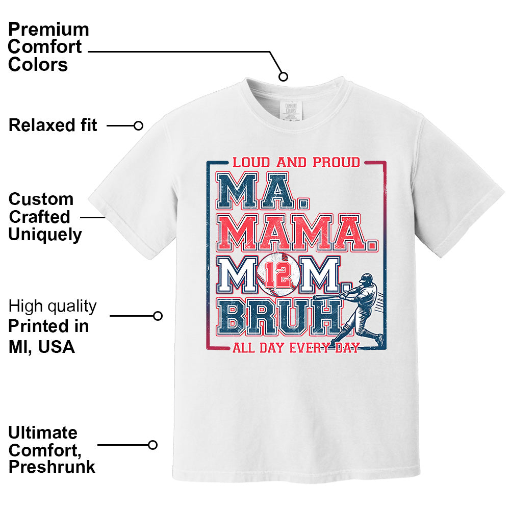 Personalized Baseball Mom Bruh Shirt, Mother's Day Gift, Baseball Season Shirt A2110 Li29