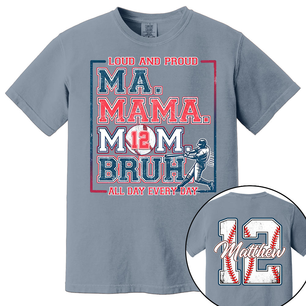 Personalized Baseball Mom Bruh Shirt, Mother's Day Gift, Baseball Season Shirt A2110 Li29