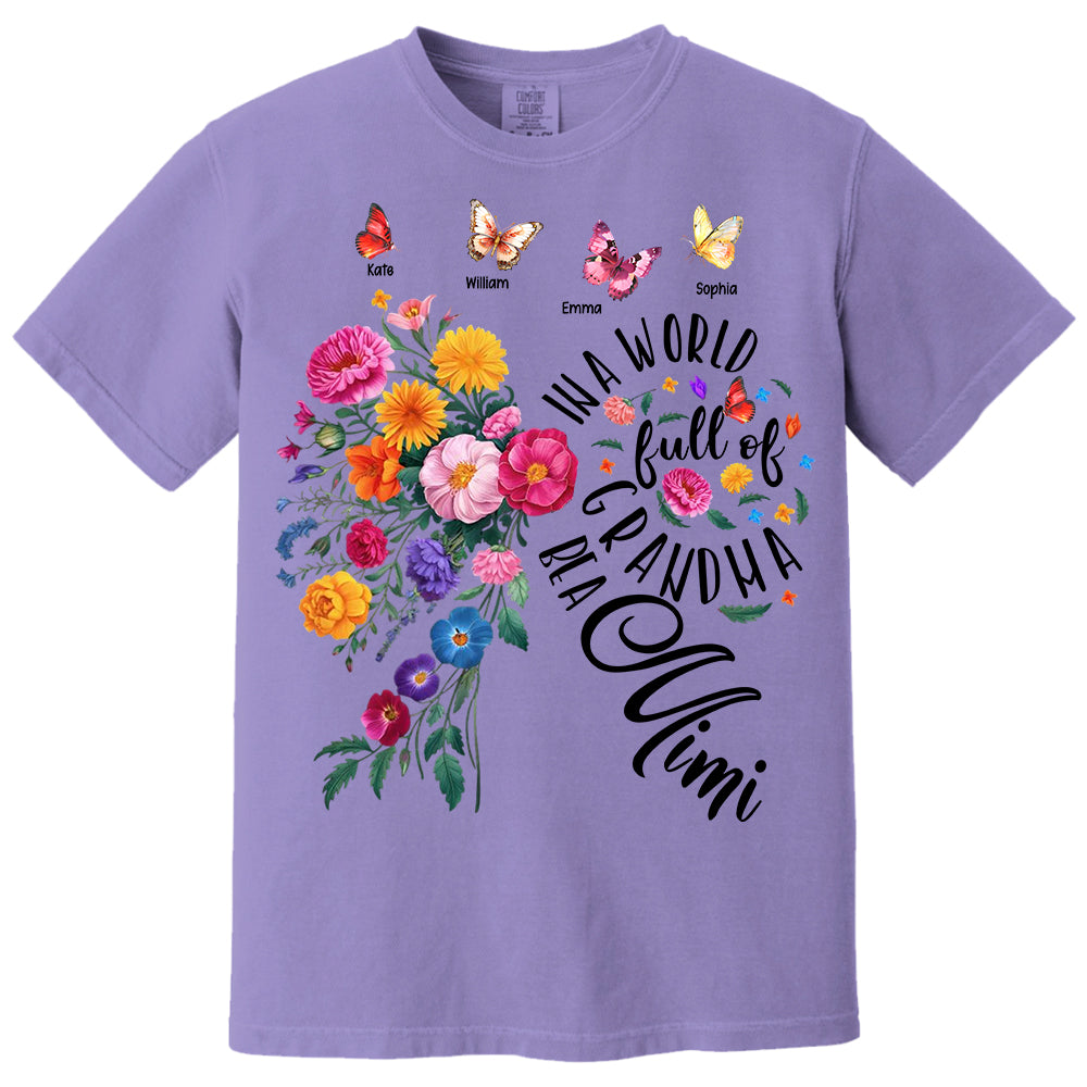 In A World Full Of Grandmas Be A Mimi - Custom Floral Shirt For Grandma NA04 Li29