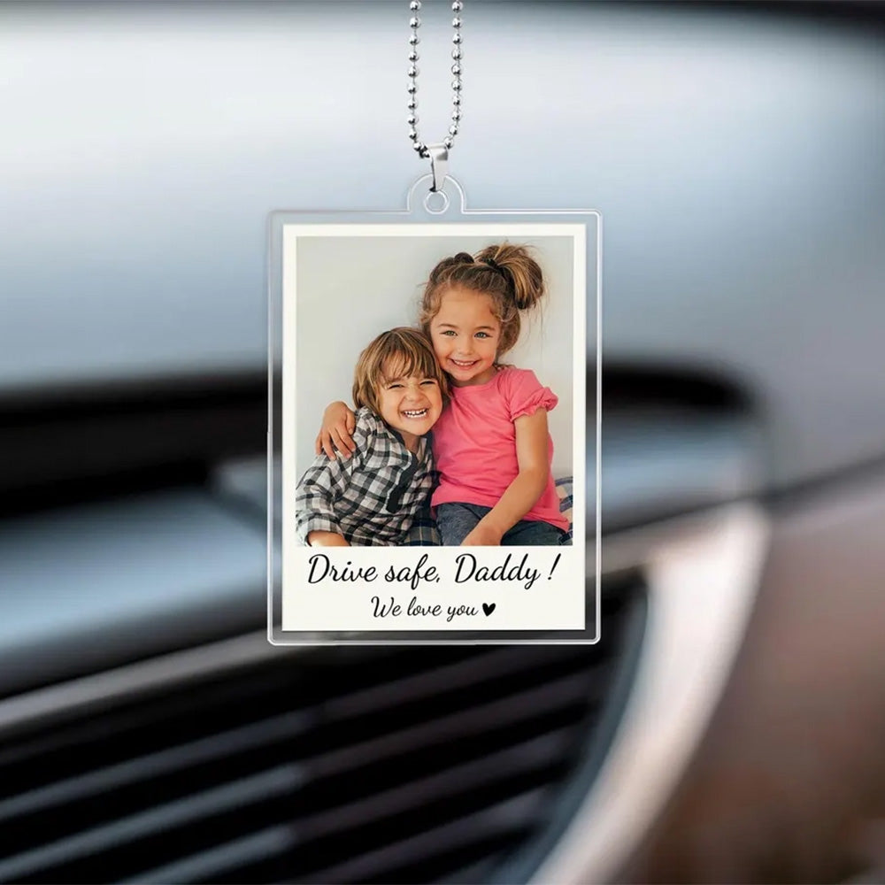 FREE PHOTO Custom Dad Car Visor Clip, Drive Safe Daddy, Fathers Day Gifts for Dad, Dad Gifts from Kids, Husband Gift, Sun Visor Clip Pt99