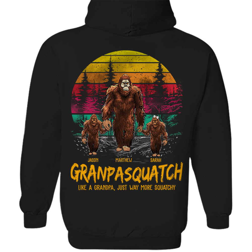 Papasquatch, Like A Grandpa, Just Way More Squatchy - Personalized Vintage Back Printed Shirt Tu20